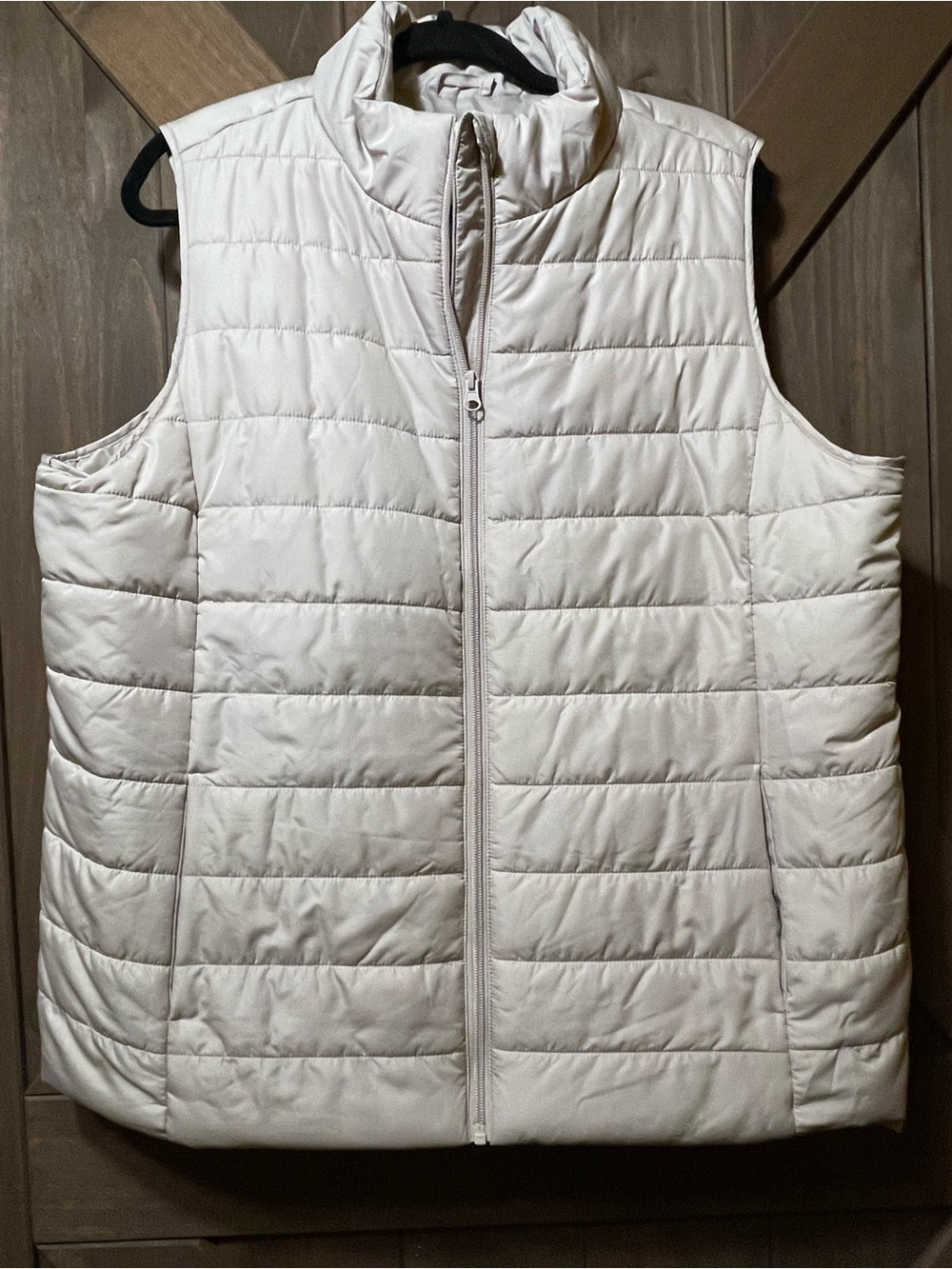 Maurices Cream Quilted Puffer Vest with Stand Collar